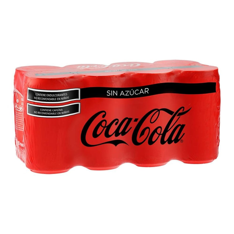 Coca Cola mini sin azúcar 8 pack 235 ml